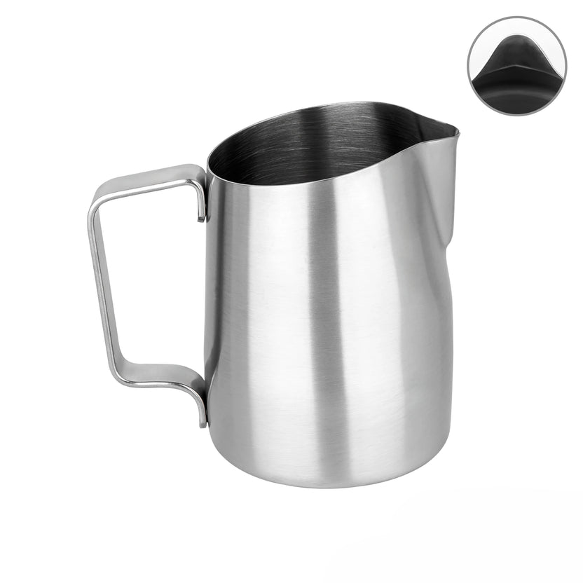 WPM number 06 stainless steel milk pitcher with a round spout